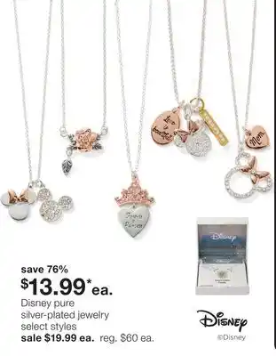 JC Penney Disney pure silver-plated jewelry offer