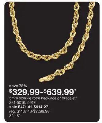 JC Penney 5mm sparkle rope necklace or bracelet◊ offer