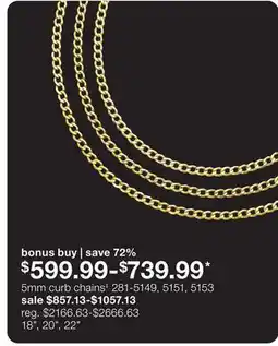 JC Penney 5mm curb chains‡ offer