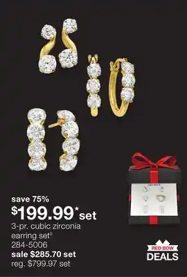 JC Penney 3-pr. cubic zirconia earring set◊ offer