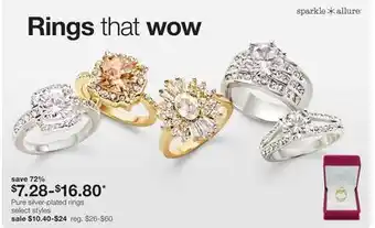 JC Penney Pure silver-plated rings offer