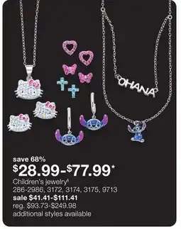 JC Penney Children's jewelry§ offer