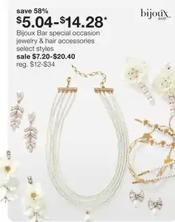 JC Penney Bijoux Bar special occasion jewelry & hair accessories offer