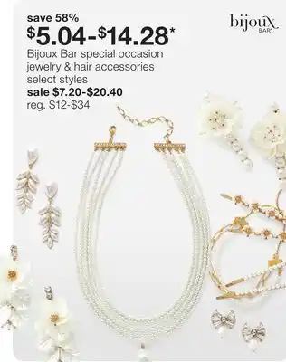 JC Penney Bijoux Bar special occasion jewelry & hair accessories offer