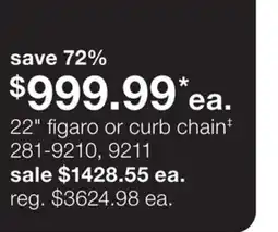 JC Penney 22 figaro or curb chain‡ offer