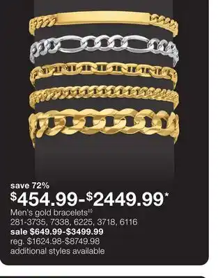 JC Penney Men's gold bracelets‡◊ offer