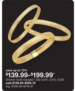 JC Penney Stretch mesh bangles‡ offer