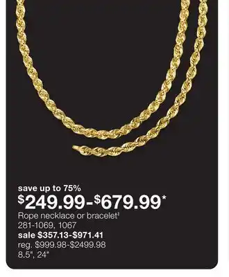 JC Penney Rope necklace or bracelet‡ offer