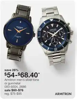 JC Penney Armitron men's silver-tone or gunmetal offer