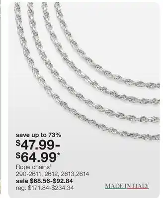 JC Penney Rope chains§ offer