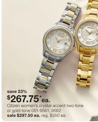 JC Penney Citizen women's crystal accent two-tone or gold-tone offer