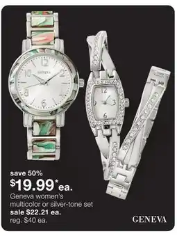 JC Penney Geneva women's multicolor or silver-tone set offer