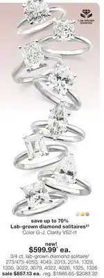 JC Penney Lab-grown diamond solitaires‡◊ offer