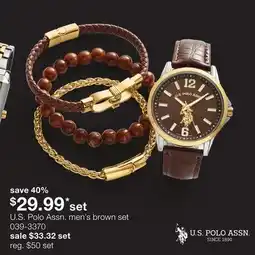 JC Penney U.S. Polo Assn. men's brown set offer