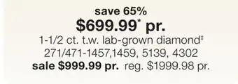 JC Penney 1-1/2 ct. t.w. lab-grown diamond‡ offer