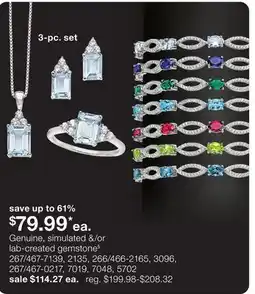 JC Penney Genuine, simulated &/or lab-created gemstone§ offer