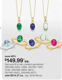 JC Penney Genuine &/or lab-created gemstone offer