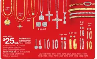 JC Penney 1/20 to 1/10 ct. t.w. natural or lab-grown diamond or lab-created gemstones§ offer