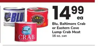 ACME Blu, Baltimore Crab or Eastern Cove Lump Crab Meat offer