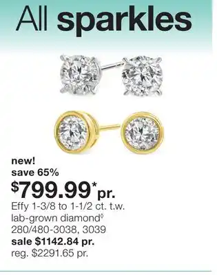 JC Penney Effy 1-3/8 to 1-1/2 ct. t.w. lab-grown diamond◊ offer