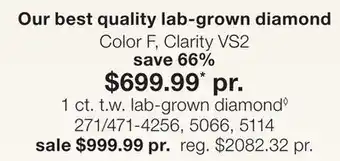 JC Penney 1 ct. t.w. lab-grown diamond◊ offer