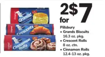 ACME Pillsbury Grands Biscuits 16.3 oz. pkg. Crescent Rolls 8 oz. ctn. • Cinnamon Rolls 12.4-13 oz. pkg offer