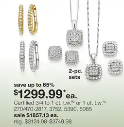 JC Penney Certified 3/4 to 1 ct. t.w.Ħ◊ or 1 ct. t.w.Ħ‡ offer