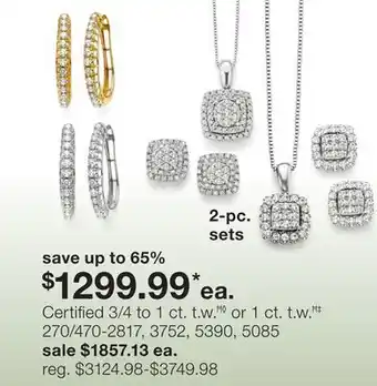 JC Penney Certified 3/4 to 1 ct. t.w.Ħ◊ or 1 ct. t.w.Ħ‡ offer