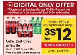 ACME Coke, Diet Coke or Sprite offer