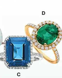 JC Penney Effy genuine or lab-created gemstone & 1/5 to 3/8 ct. t.w. natural or lab-grown diamond◊ offer