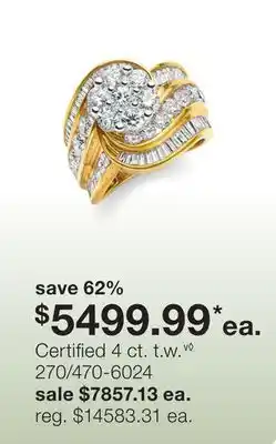 JC Penney Certified 4 ct. t.w. v◊ offer