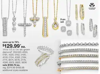 JC Penney 1/4 to 1/2 ct. t.w. lab-grown diamond§ offer