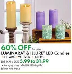 Boscov's LUMINARA & ILLURE LED Candles offer