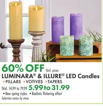 Boscov's LUMINARA & ILLURE LED Candles offer