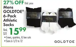 Boscov's Mens GOLDTOE 6-Pack Athletic Socks offer