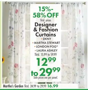 Boscov's Designer Fashion Curtains offer