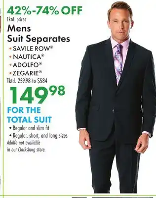 Boscov's Mens Suit Separates offer