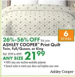 Boscov's ASHLEY COOPER Print Quilt offer