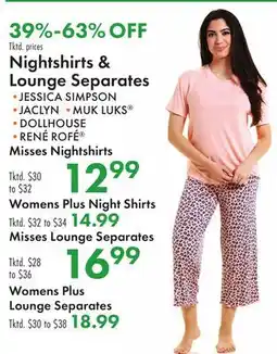 Boscov's Nightshirts & Lounge Separates offer