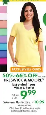 Boscov's PRESWICK & MOORE Essential Tees offer