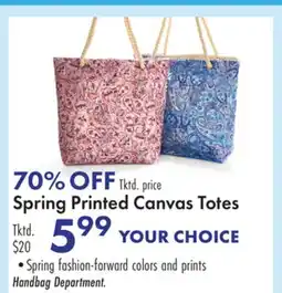 Boscov's Spring Printed Canvas Totes offer