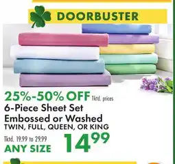 Boscov's 6-Piece Sheet Set Embossed or Washed offer