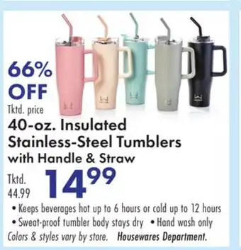 Boscov's 40-oz. Insulated Stainless-Steel Tumblers offer