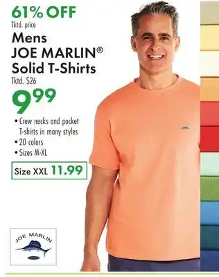 Boscov's Mens JOE MARLIN Solid T-Shirts offer