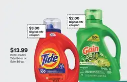 CVS Tide 84 oz or Gain 88 oz offer