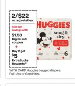 CVS Huggies bagged diapers, Pull-Ups or Goodnites offer