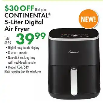 Boscov's CONTINENTAL 5-Liter Digital Air Fryer offer