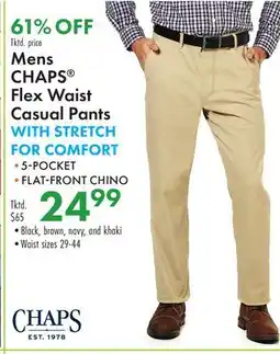 Boscov's Mens CHAPS Flex Waist Casual Pants offer