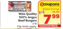 Weis Markets Weis Quality 100% Angus Beef Burgers offer