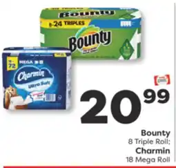 Weis Markets Bounty 8 Triple Roll Charmin 18 Mega Roll offer